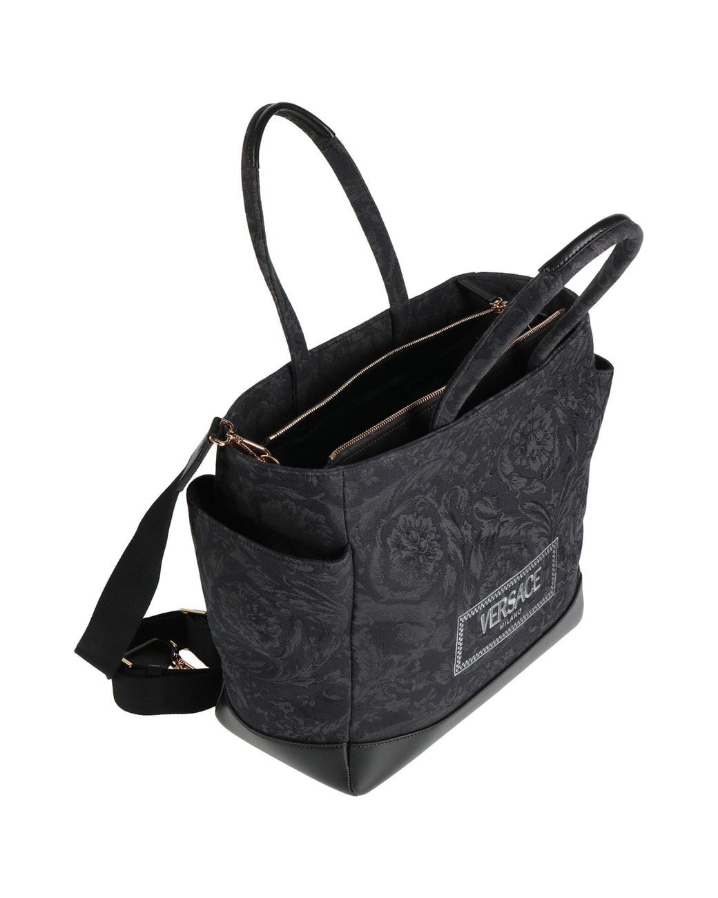 Versace Black Handbag Polyamide, Cotton, Polyester, Acrylic