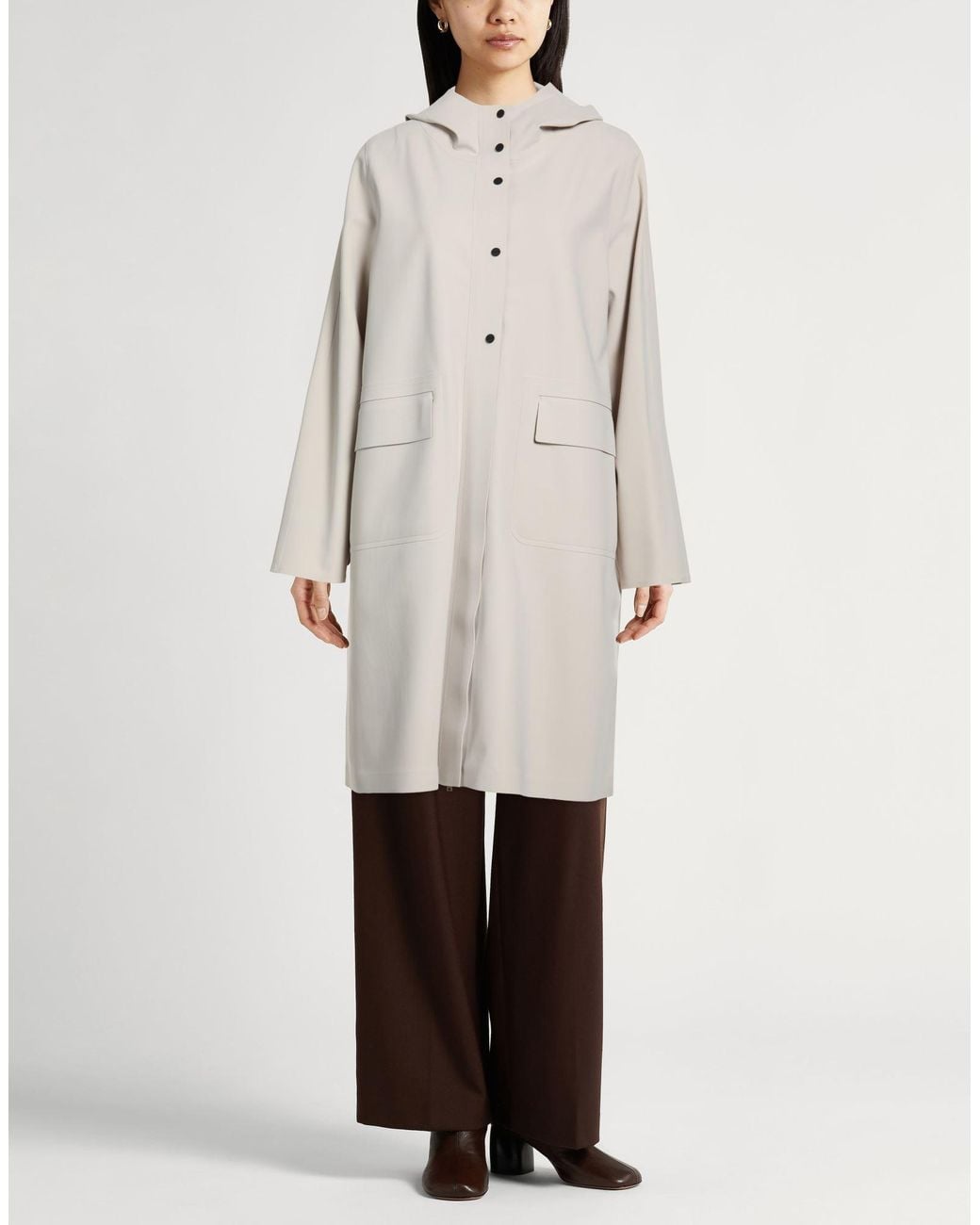 Herno Gray Overcoat & Trench Coat Polyamide, Elastane
