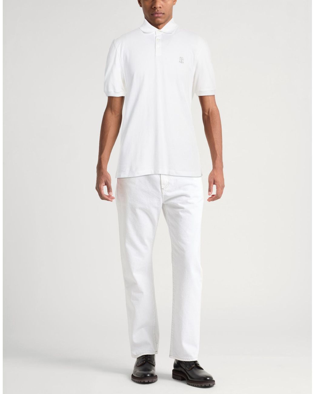 Brunello Cucinelli White Polo Shirts for men