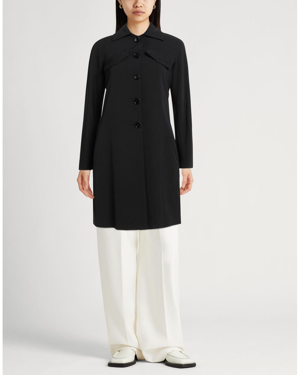 Liu Jo Black Better Overcoat & Trench Coat Polyester, Elastane