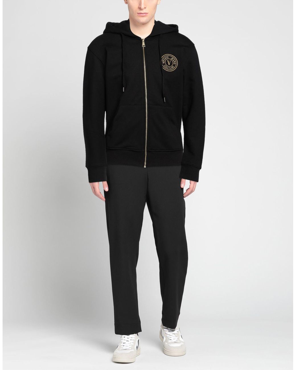 Versace Jeans Couture Black Sweatshirt Cotton, Elastane for men