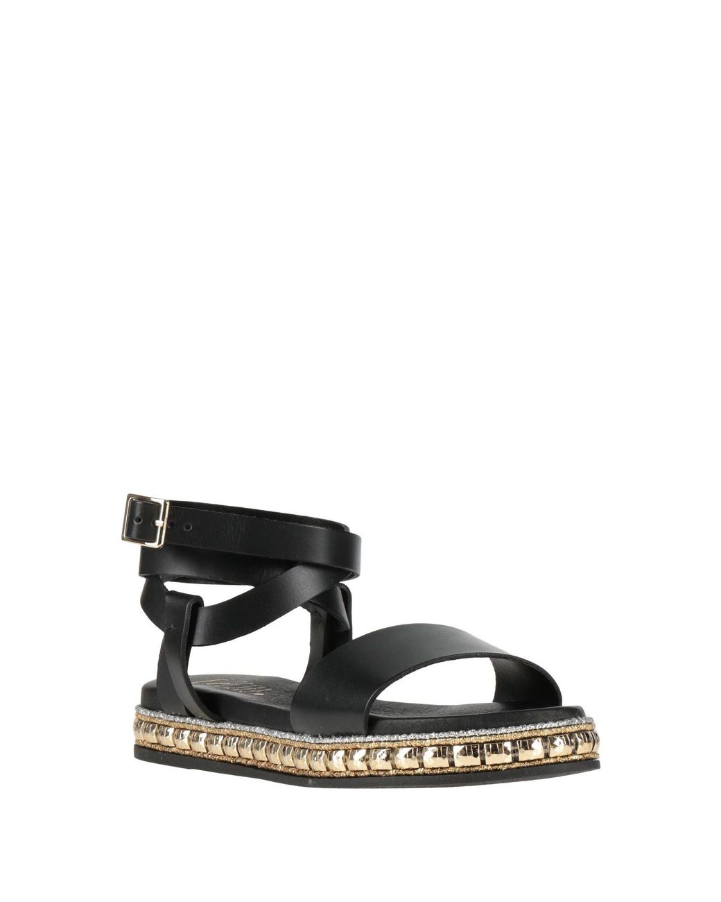 Être Cécile Black Sandals Cowhide