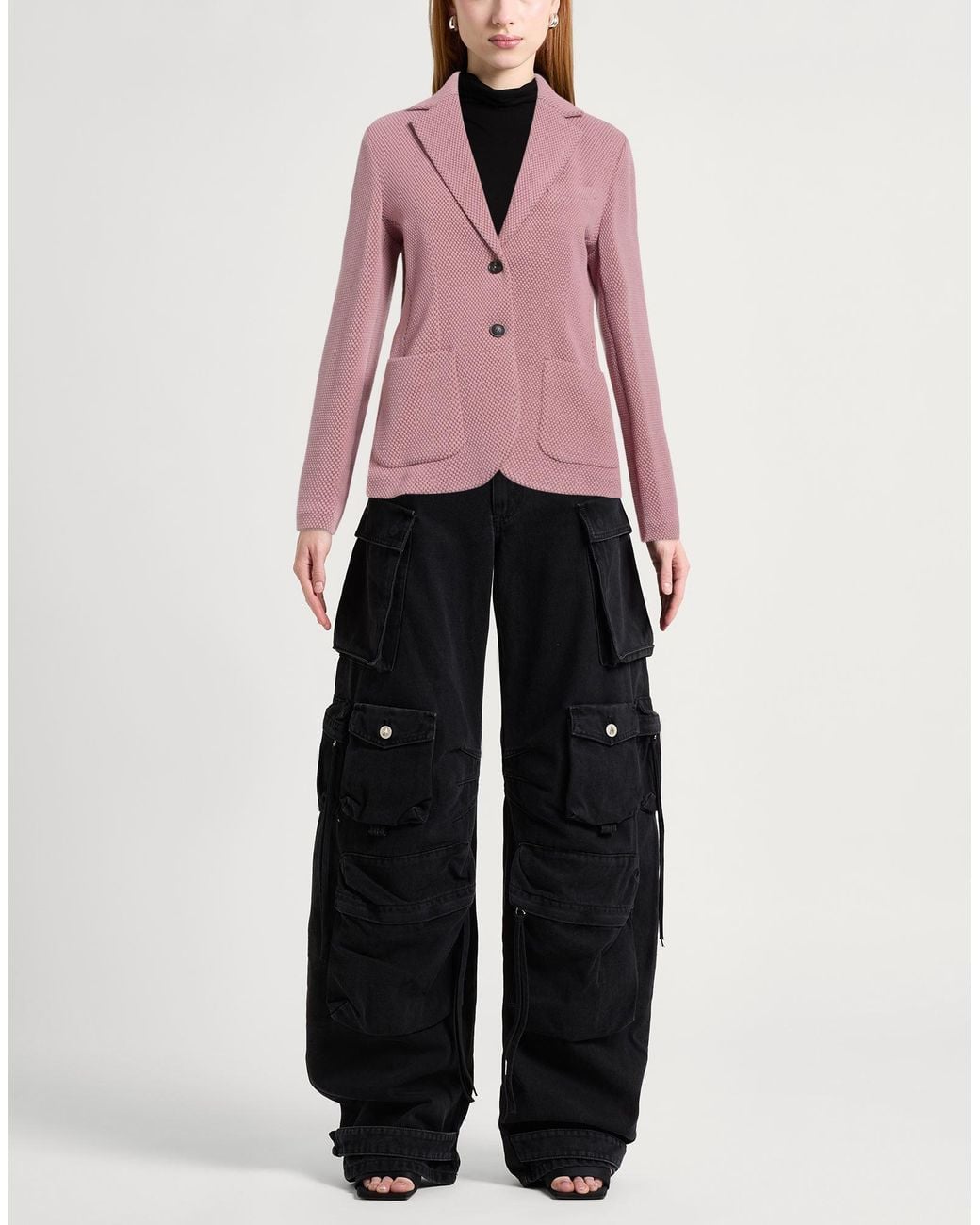 Circolo 1901 Pink Blazer Virgin Wool, Polyamide, Elastane