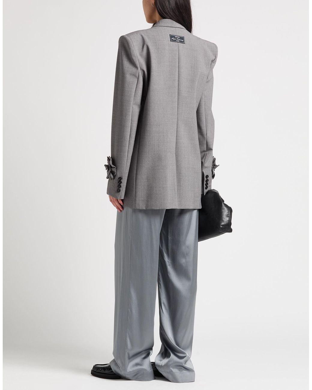 MSGM Gray Blazer Virgin Wool, Elastane