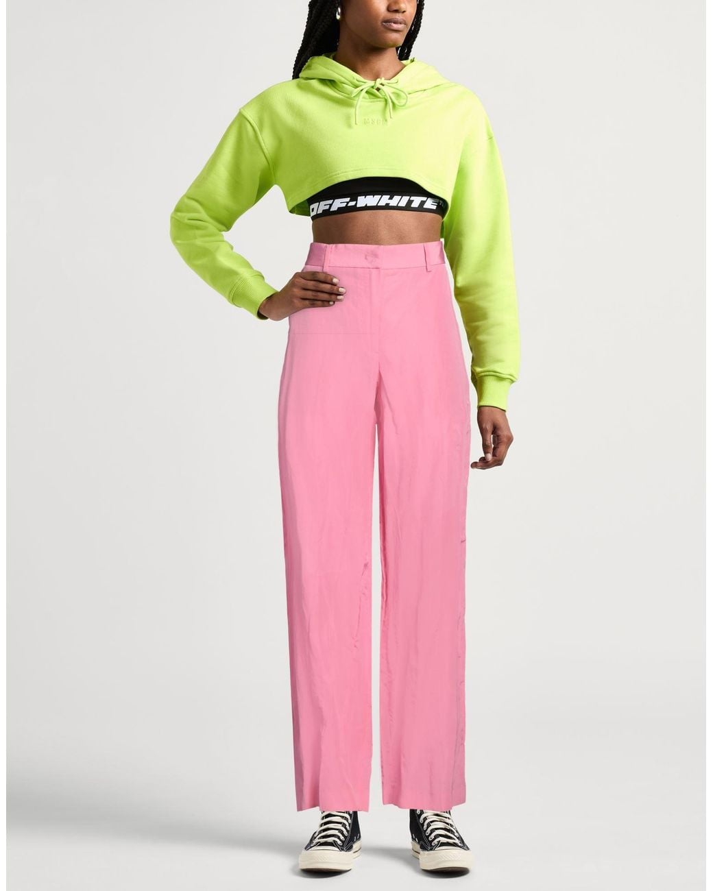 MSGM Pink Pants Viscose, Linen