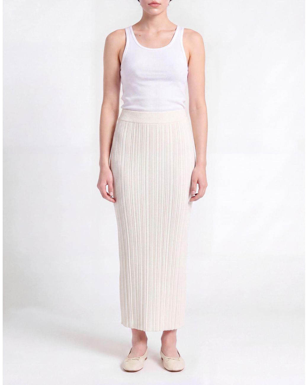 La Petite Robe Di Chiara Boni White Midi Skirt Viscose, Polyester