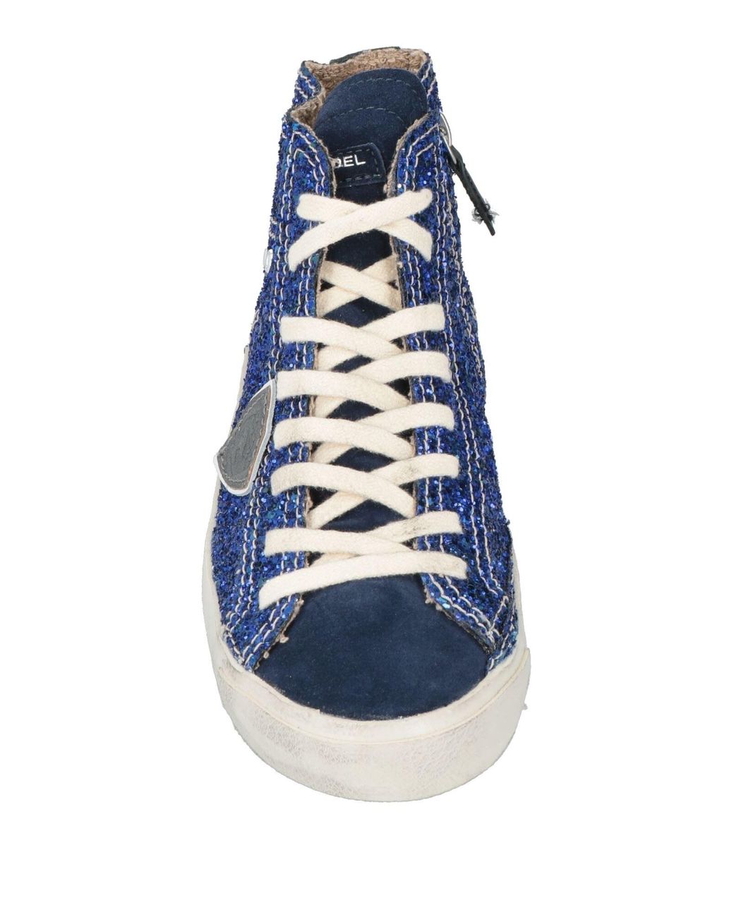 Philippe Model Blue Sneakers Leather, Textile Fibers