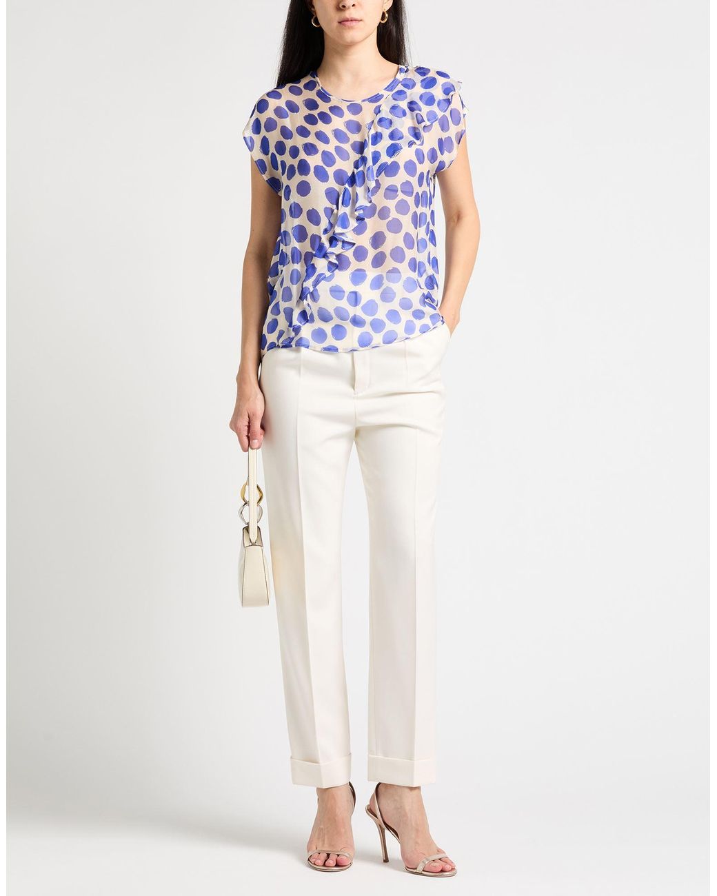 ALESSIA SANTI Blue Top Viscose, Silk