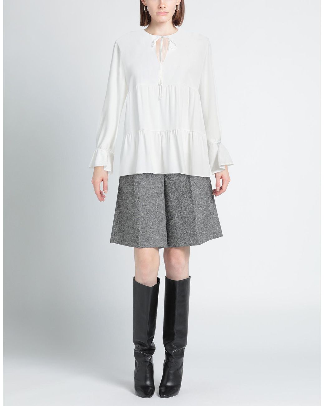 Eleventy White Top Acetate, Silk