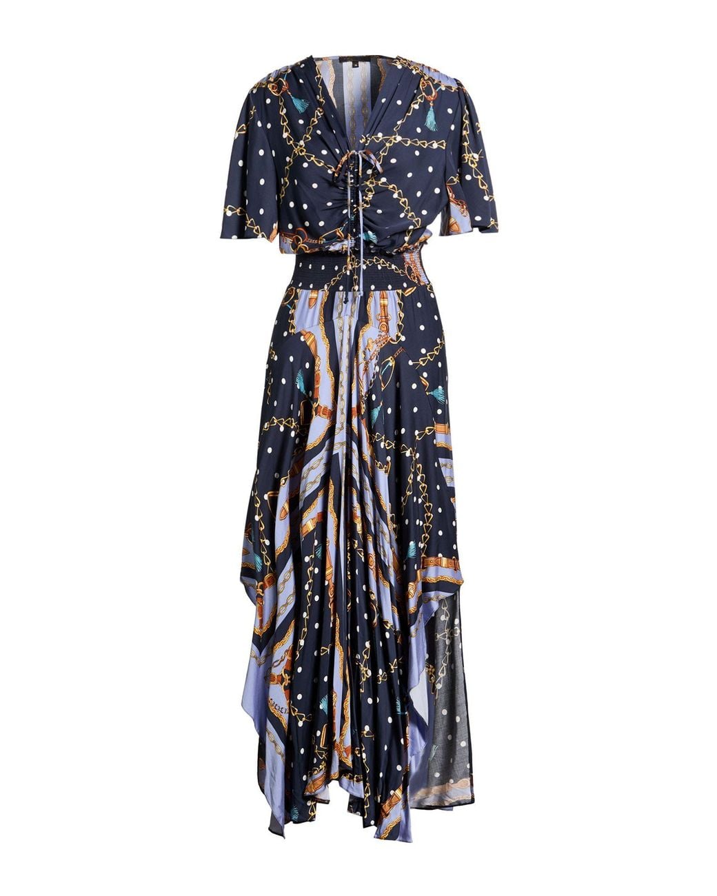Maje Blue Maxi Dress Viscose
