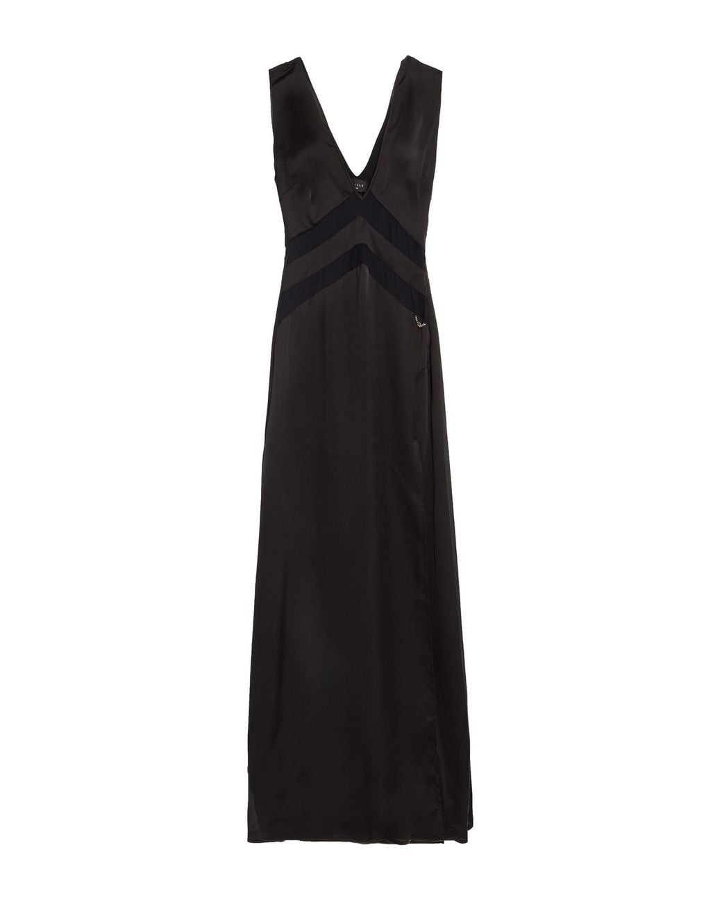 Gaelle Paris Black Maxi Dress Polyamide, Elastane