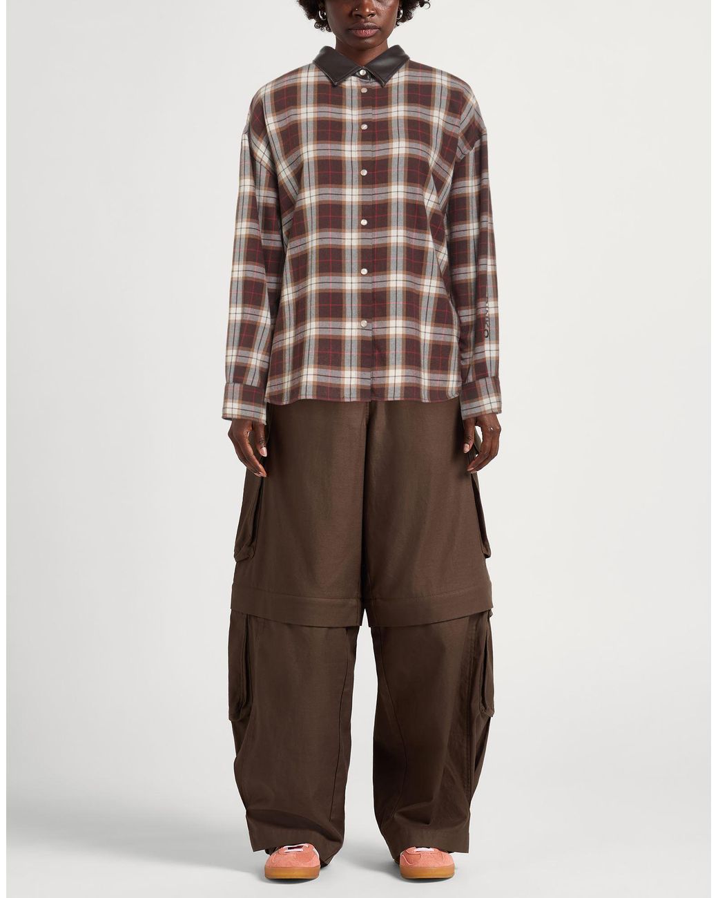 Pinko Brown Shirt Polyester, Cotton, Polyurethane, Viscose