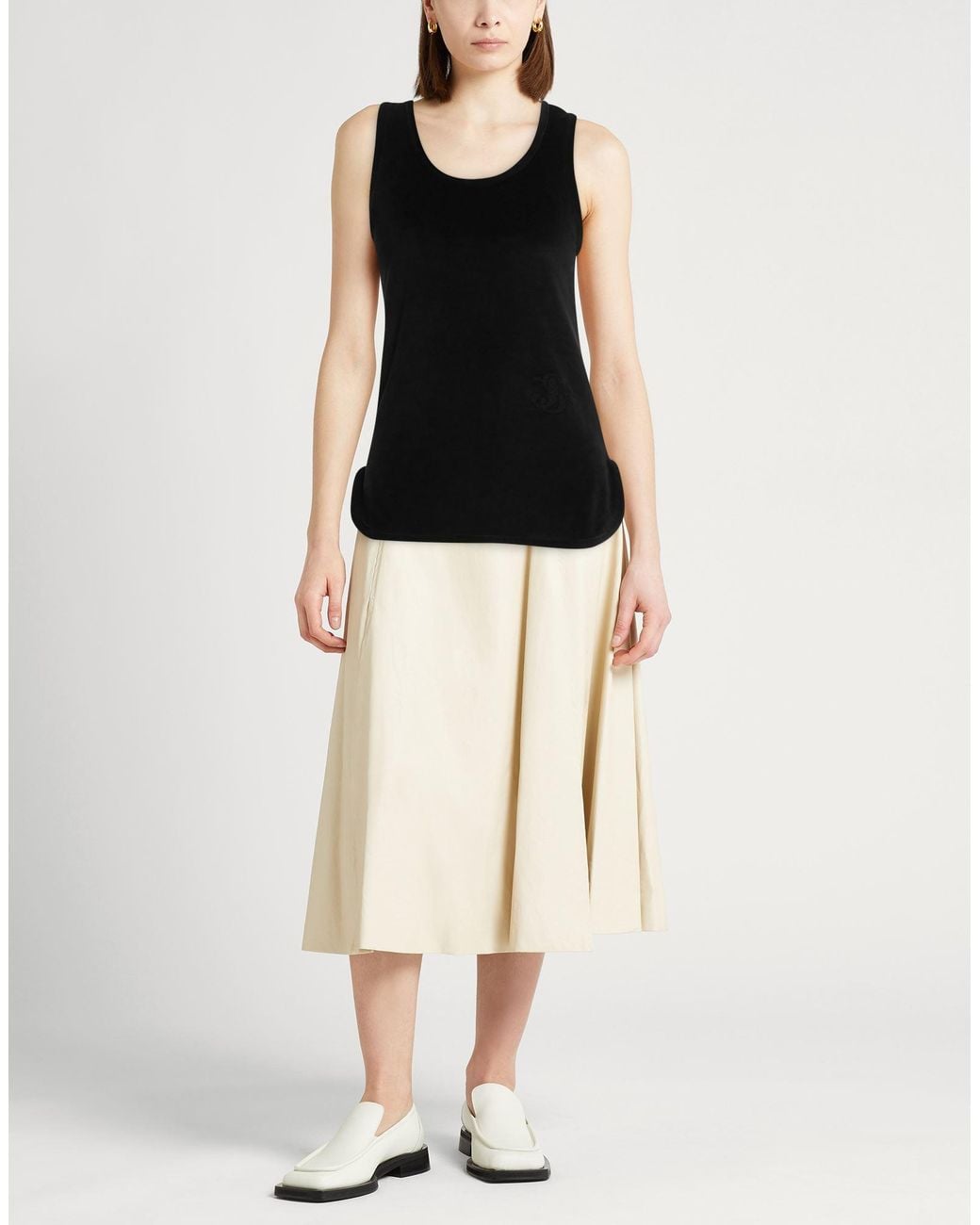 Jil Sander Black Tank Top Cotton, Polyester