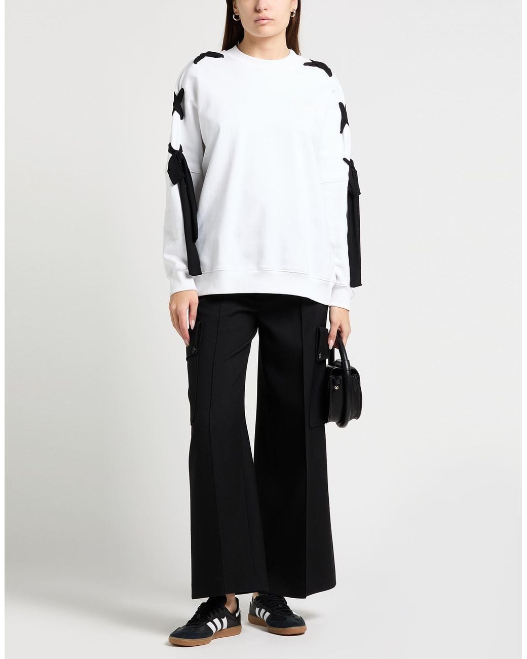 Moschino White Couture Sweatshirt Cotton, Silk