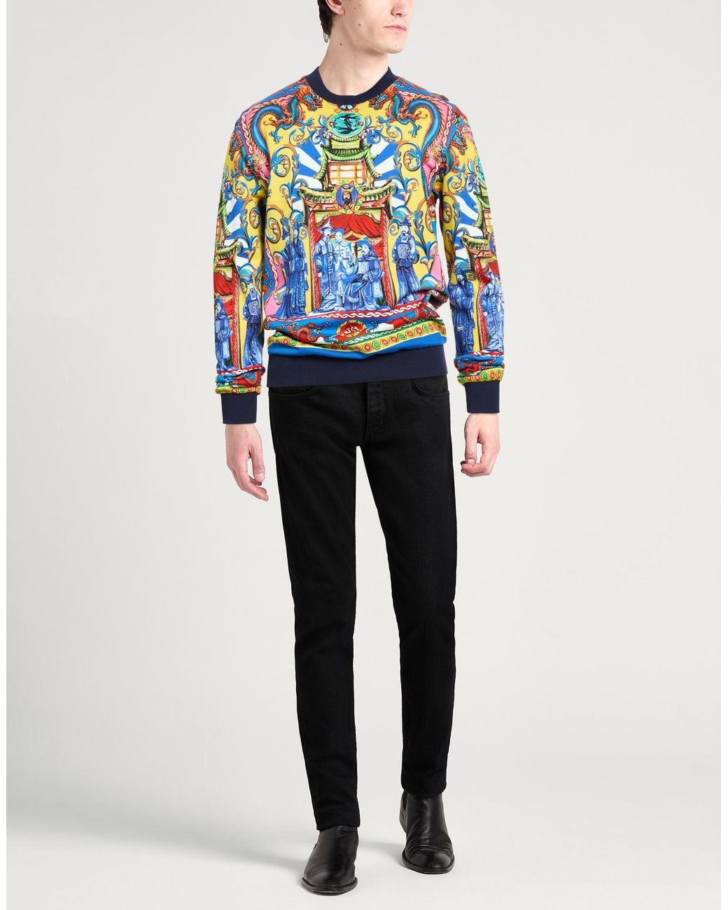 Dolce & Gabbana Blue Sweatshirt Cotton for men