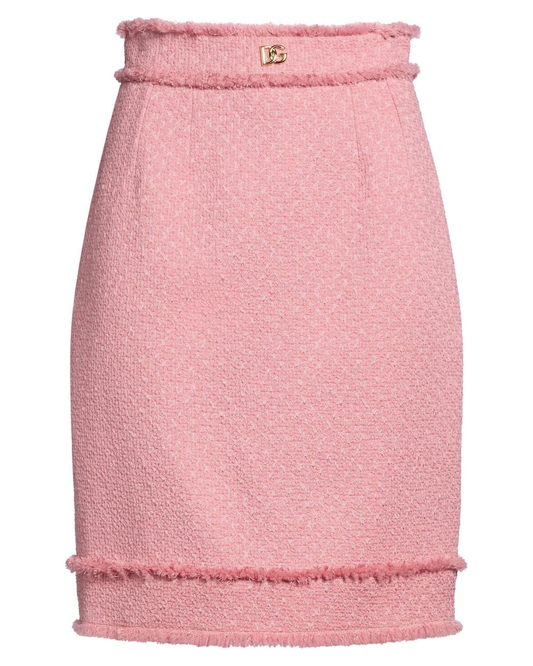 Dolce & Gabbana Pink Midi Skirt Virgin Wool, Viscose, Polyamide