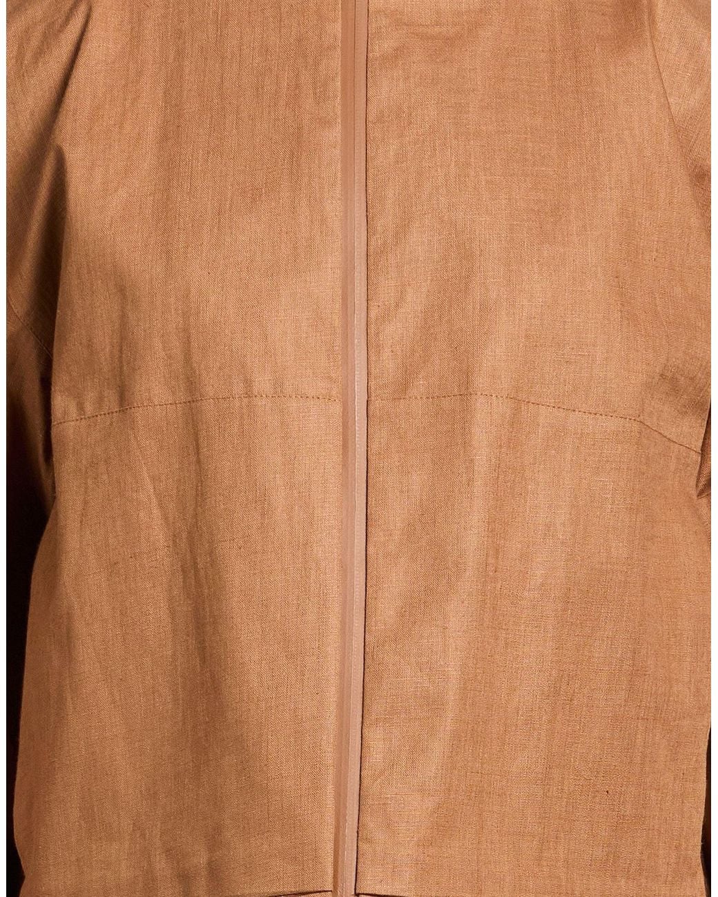 Herno Brown Camel Jacket Linen