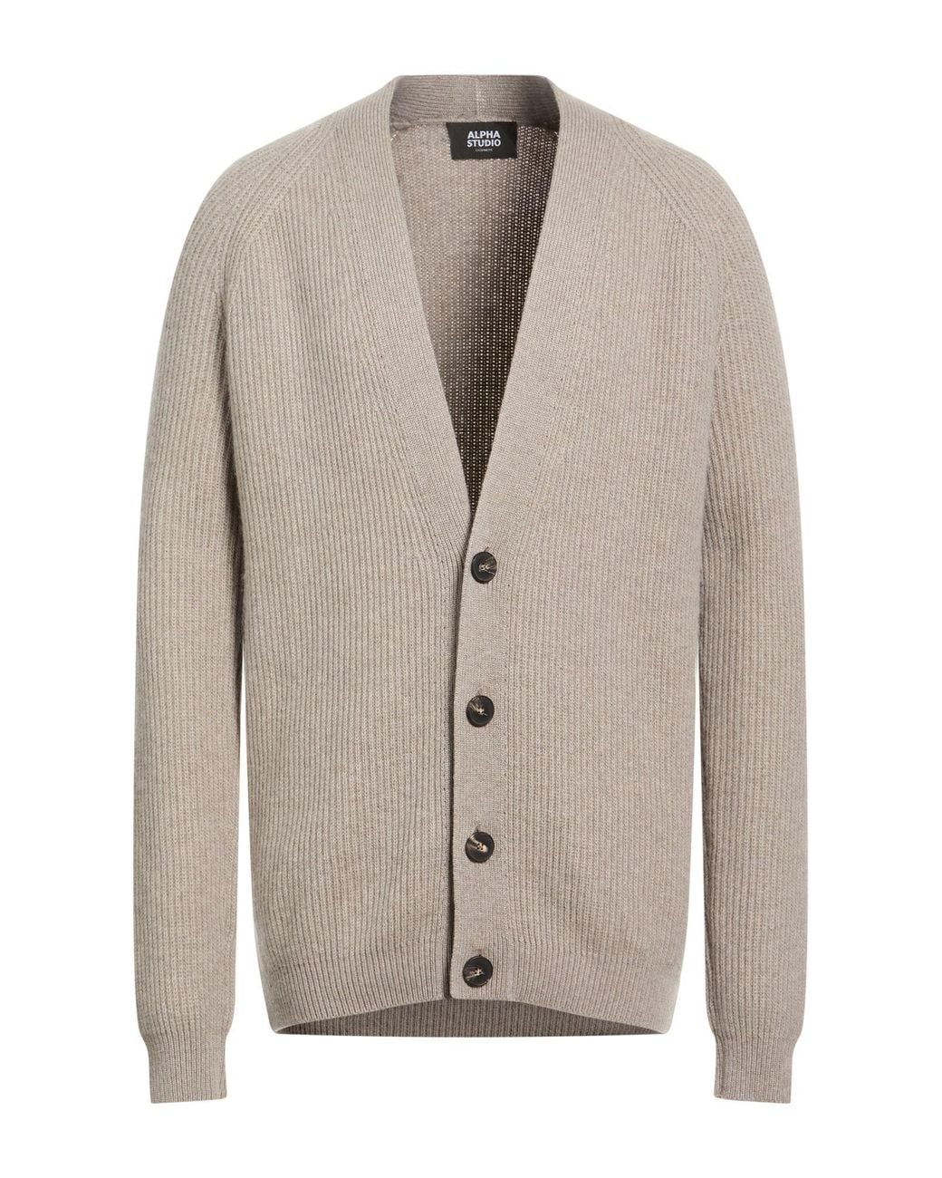 Alpha Studio Gray Cardigan Cashmere for men