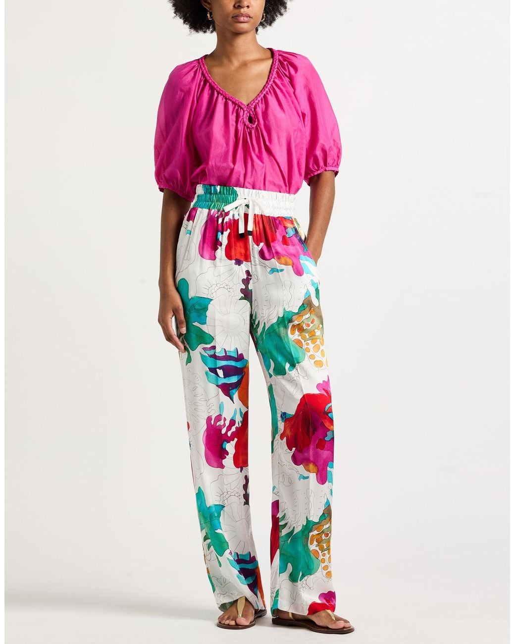 Brian Dales White Pants Viscose