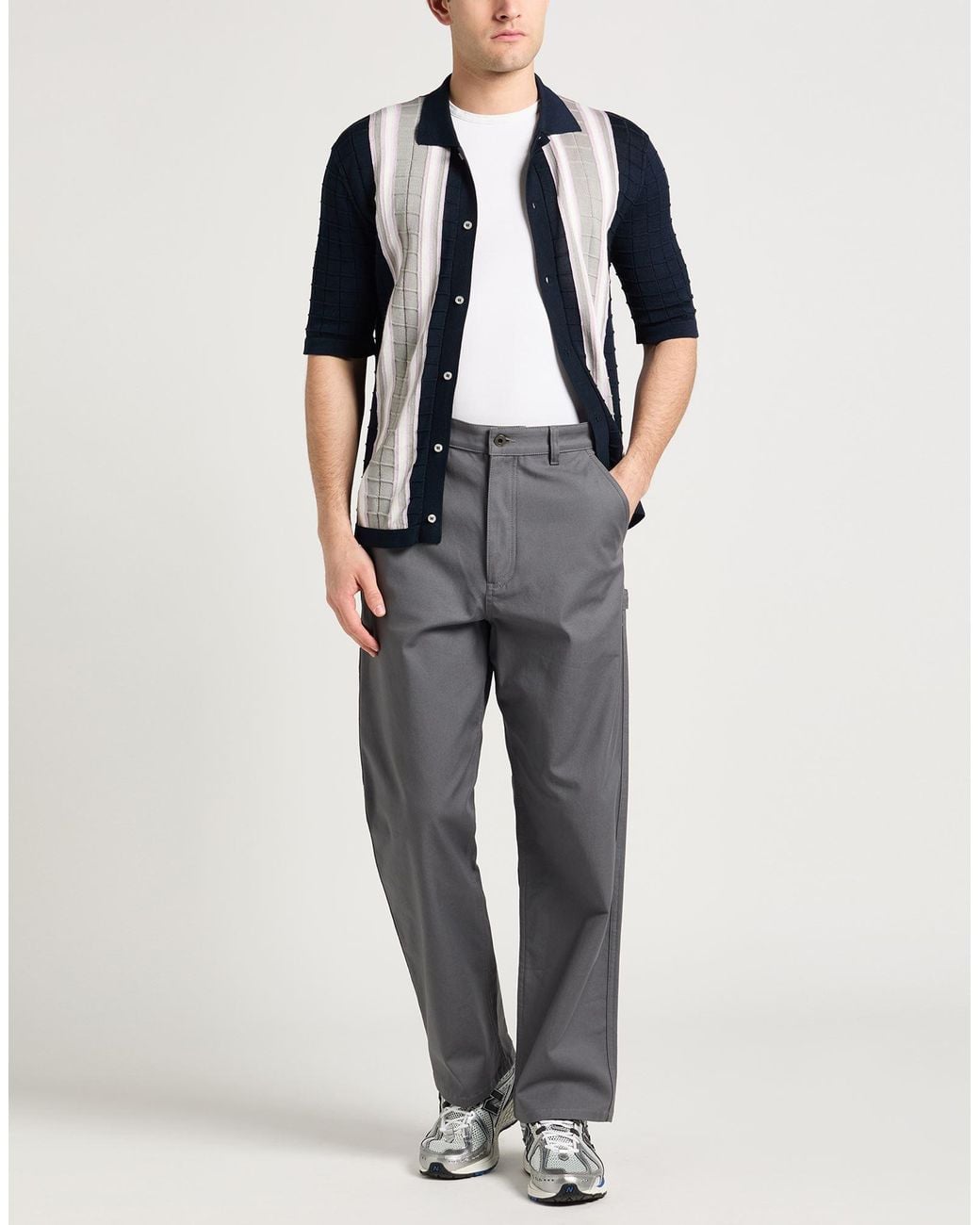 Valentino Garavani Gray Pants Cotton, Elastane for men