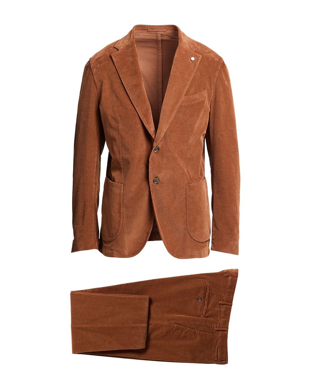 Luigi Bianchi Brown Suit Cotton, Elastane for men