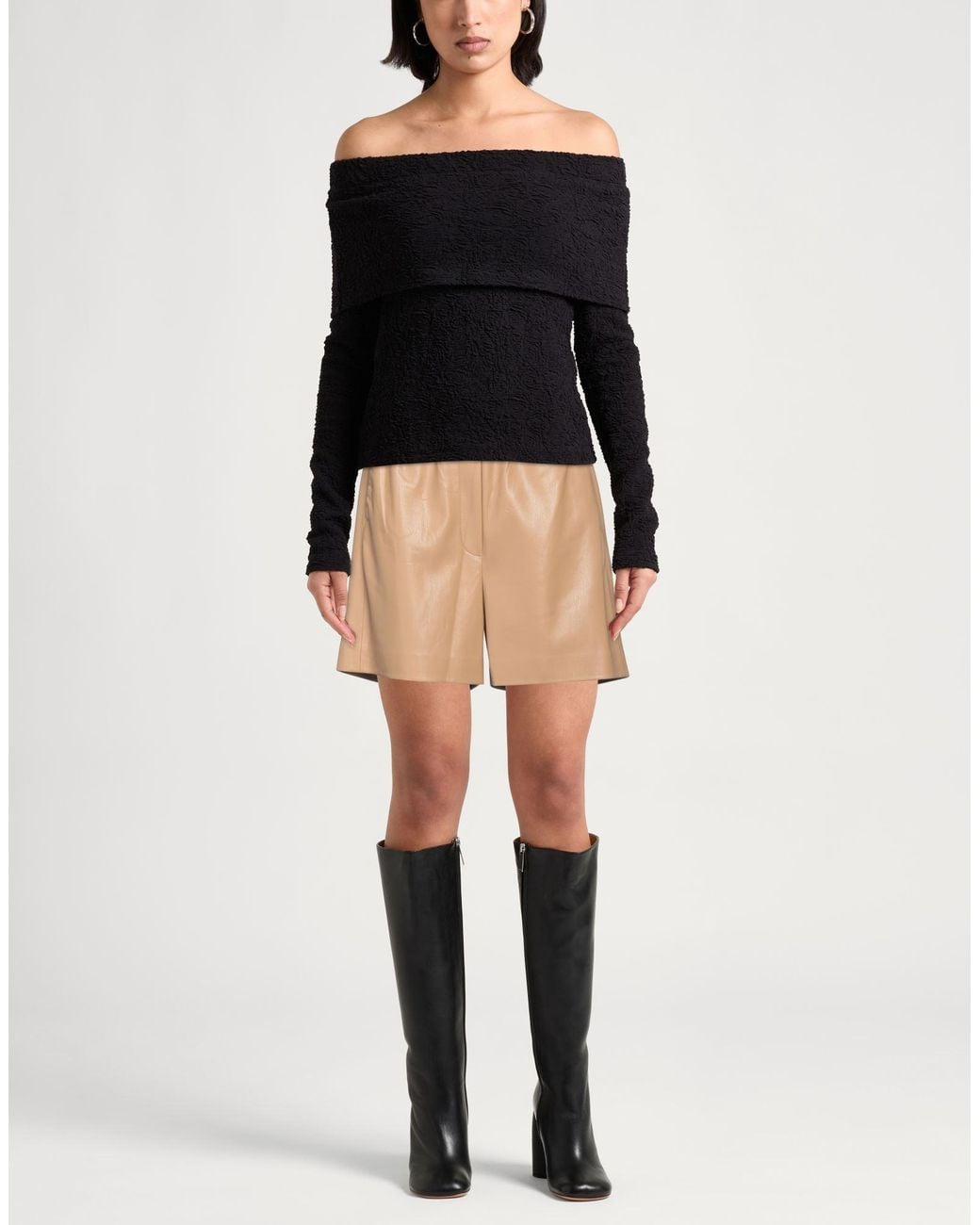 MSGM Natural Camel Shorts & Bermuda Shorts Polyester, Polyurethane