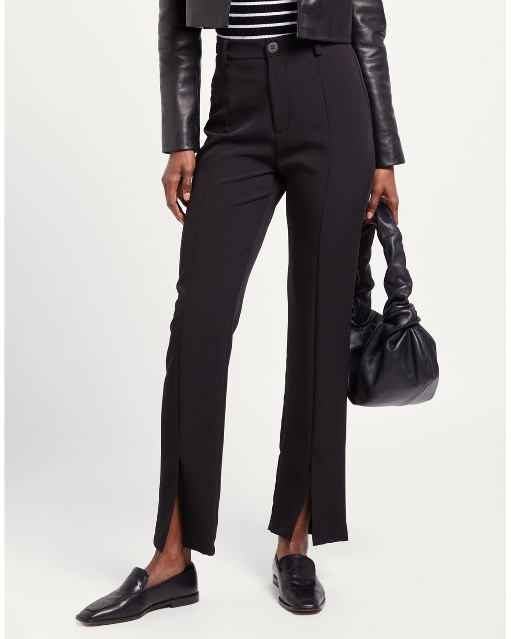 VANESSA SCOTT Black Pants Polyester, Elastane