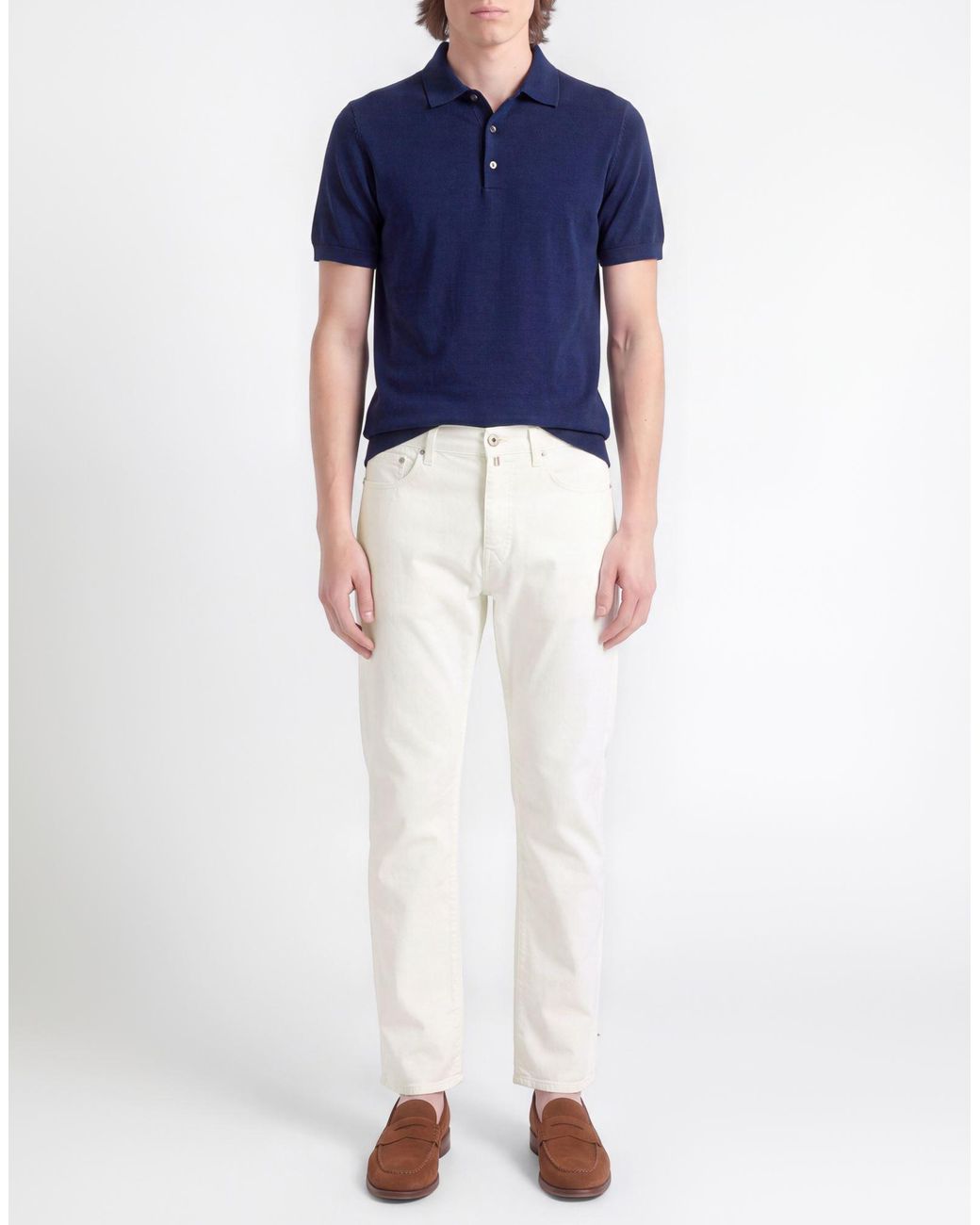 Jacob Cohen White Pants Cotton, Elastane for men