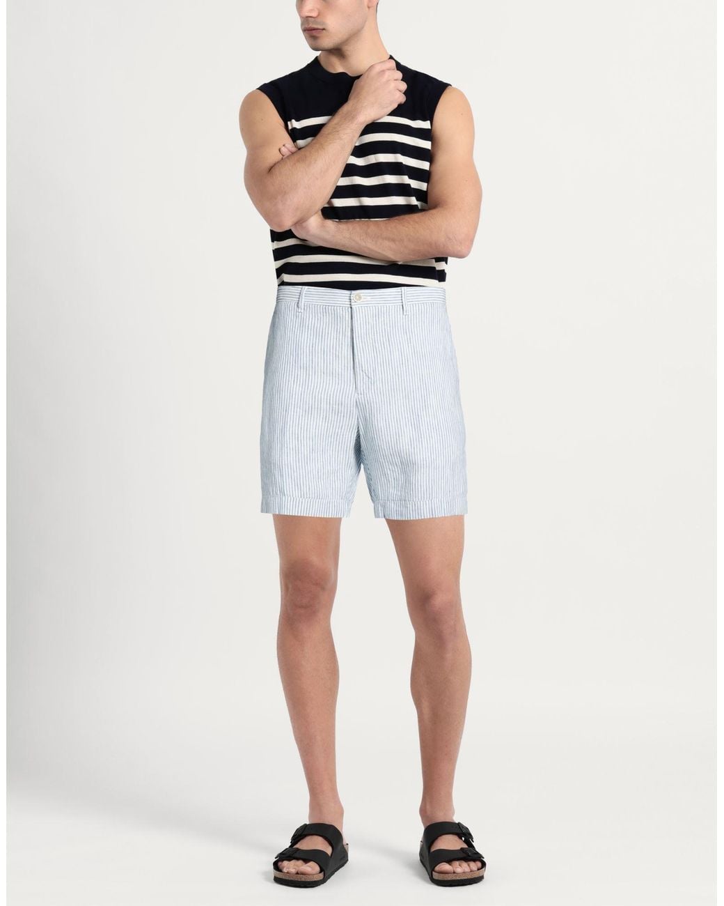 120% Lino Blue Shorts & Bermuda Shorts for men