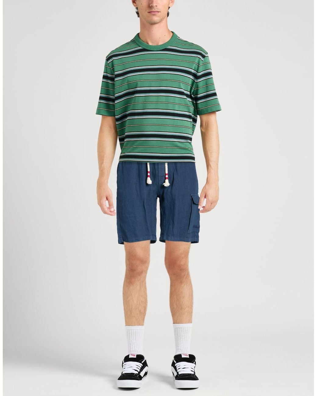 Mc2 Saint Barth Blue Shorts & Bermuda Shorts Linen for men