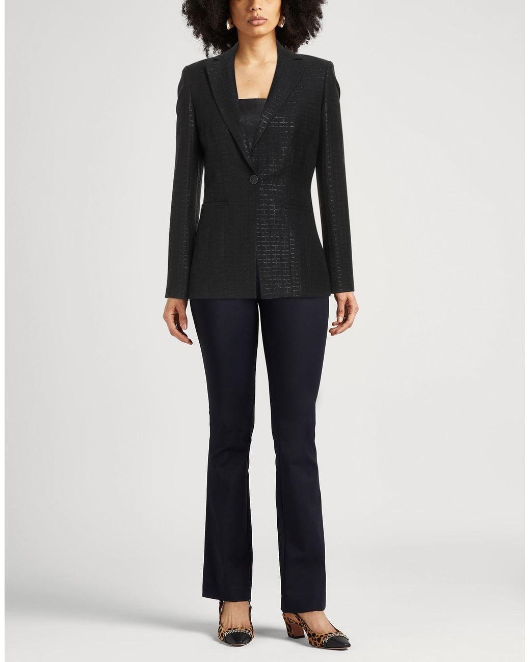 Caractere Black Blazer Cotton, Polyamide, Polyester, Elastane