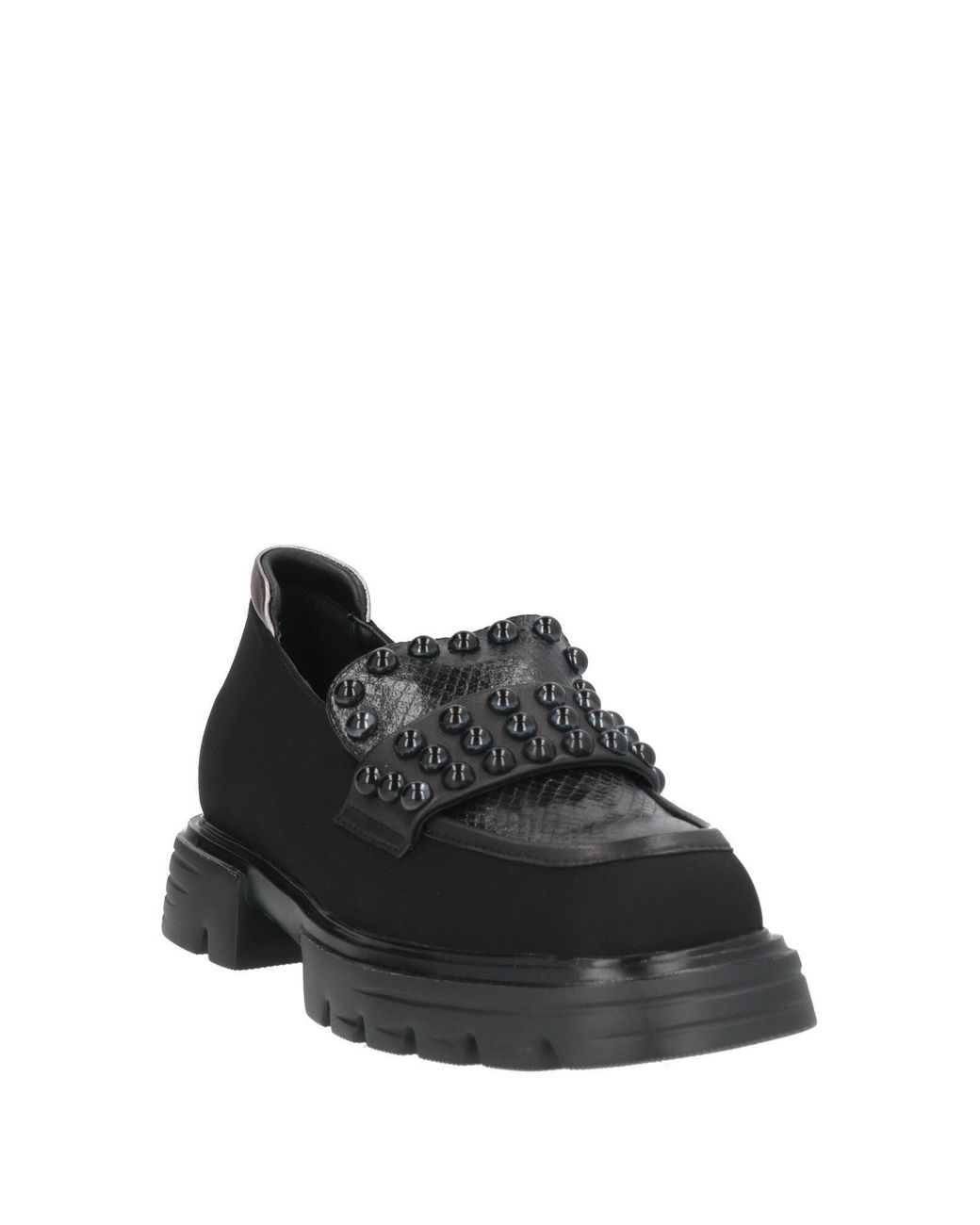 Jeannot Black Loafers Textile Fibers, Leather