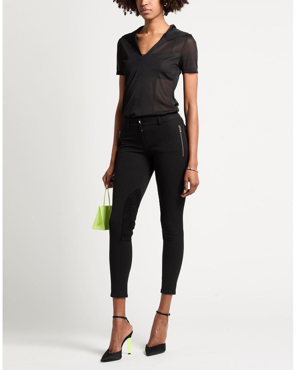 MICHAEL Michael Kors Black Pants Cotton, Modal, Elastane