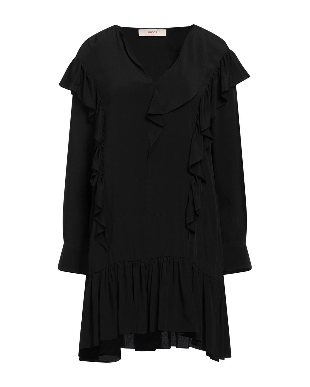 Jucca Black Mini Dress Acetate, Silk