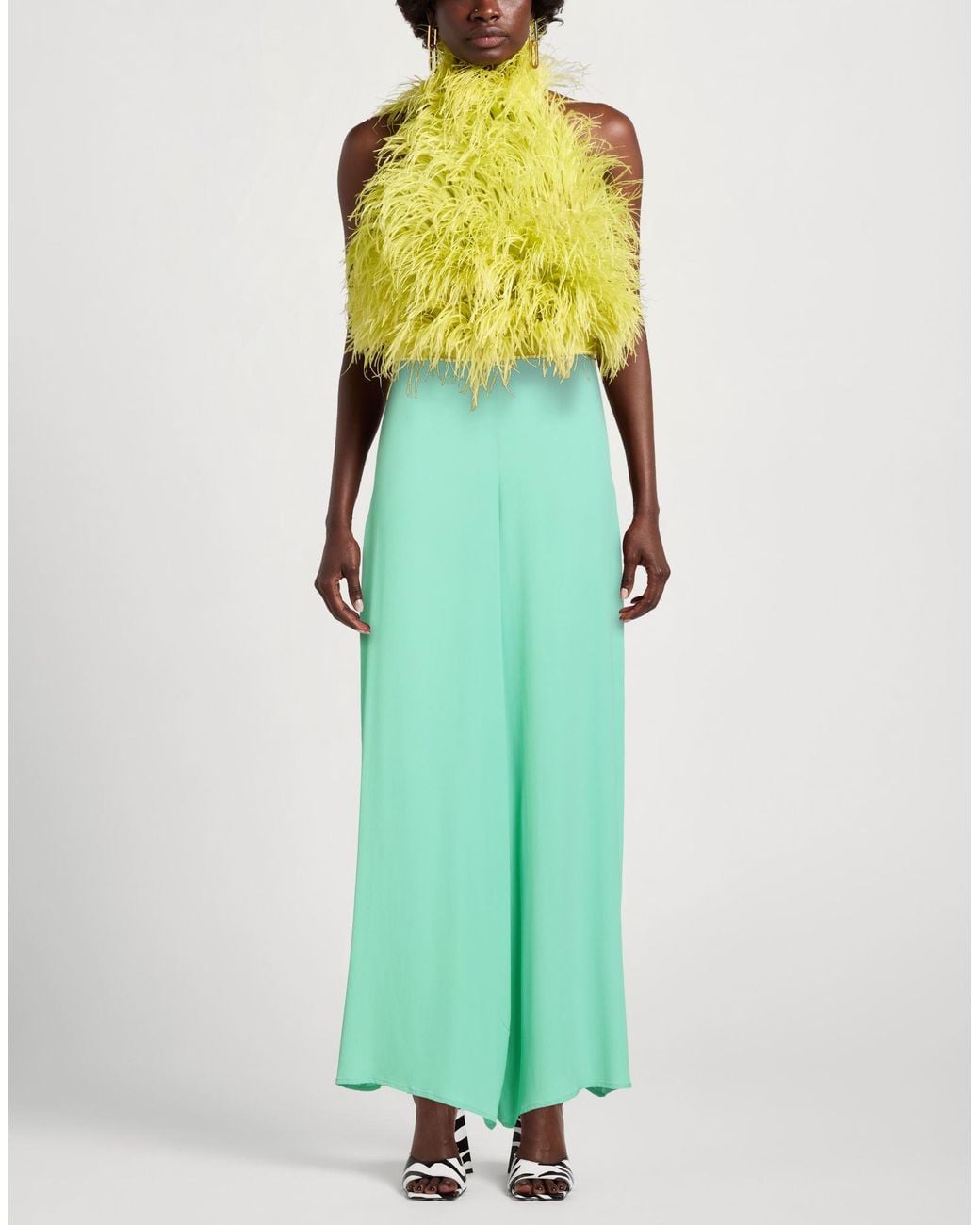 Maliparmi Green Pants Acetate, Silk