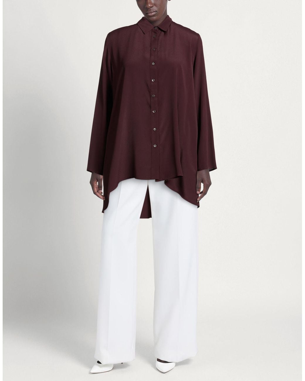 1 One Purple Burgundy Shirt Acetate, Silk