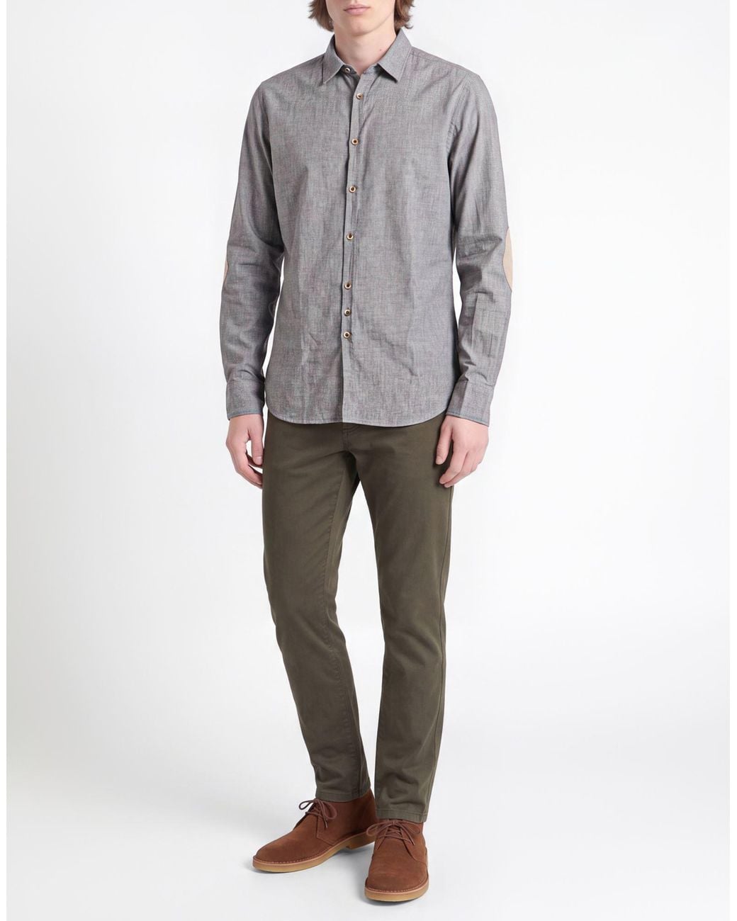 Aglini Gray Shirt Cotton for men
