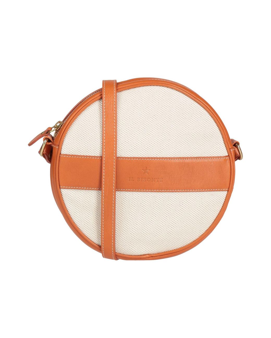Il Bisonte White Tan Cross-Body Bag Leather, Textile Fibers
