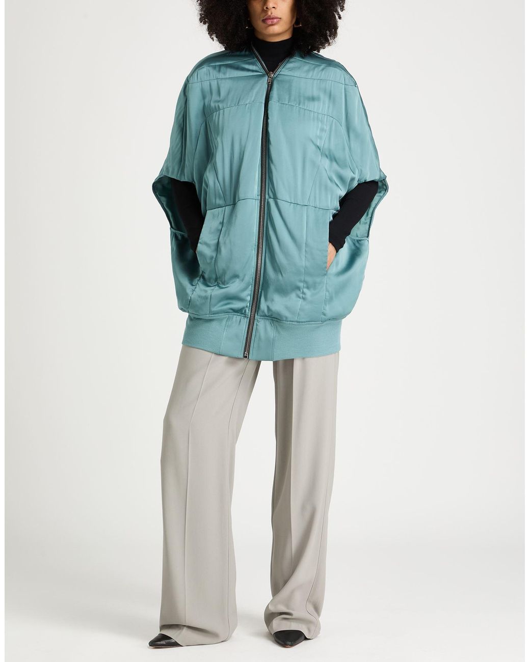 Rick Owens Blue Light Jacket Acetate, Viscose