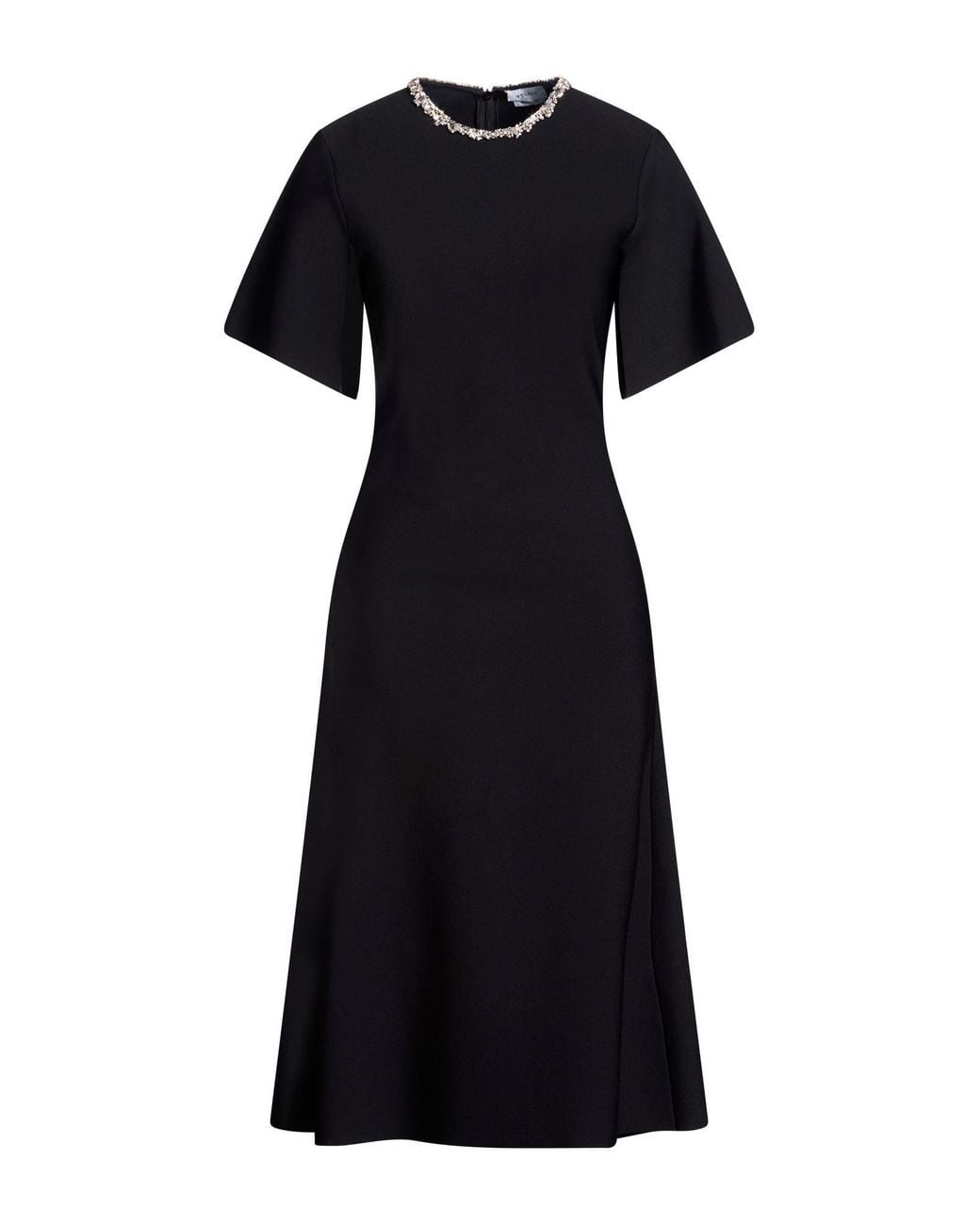 McQueen Black Midi Dress Viscose, Polyester, Polyamide, Elastane
