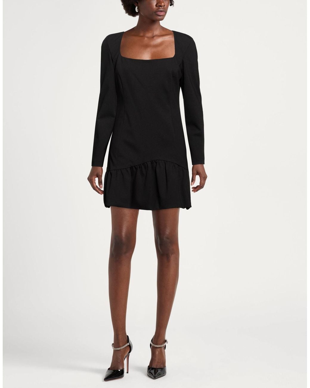Pinko Black Mini Dress Viscose, Nylon, Elastane