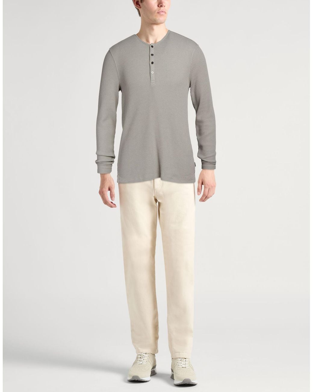 John Varvatos Gray T-Shirt Cotton, Polyester for men