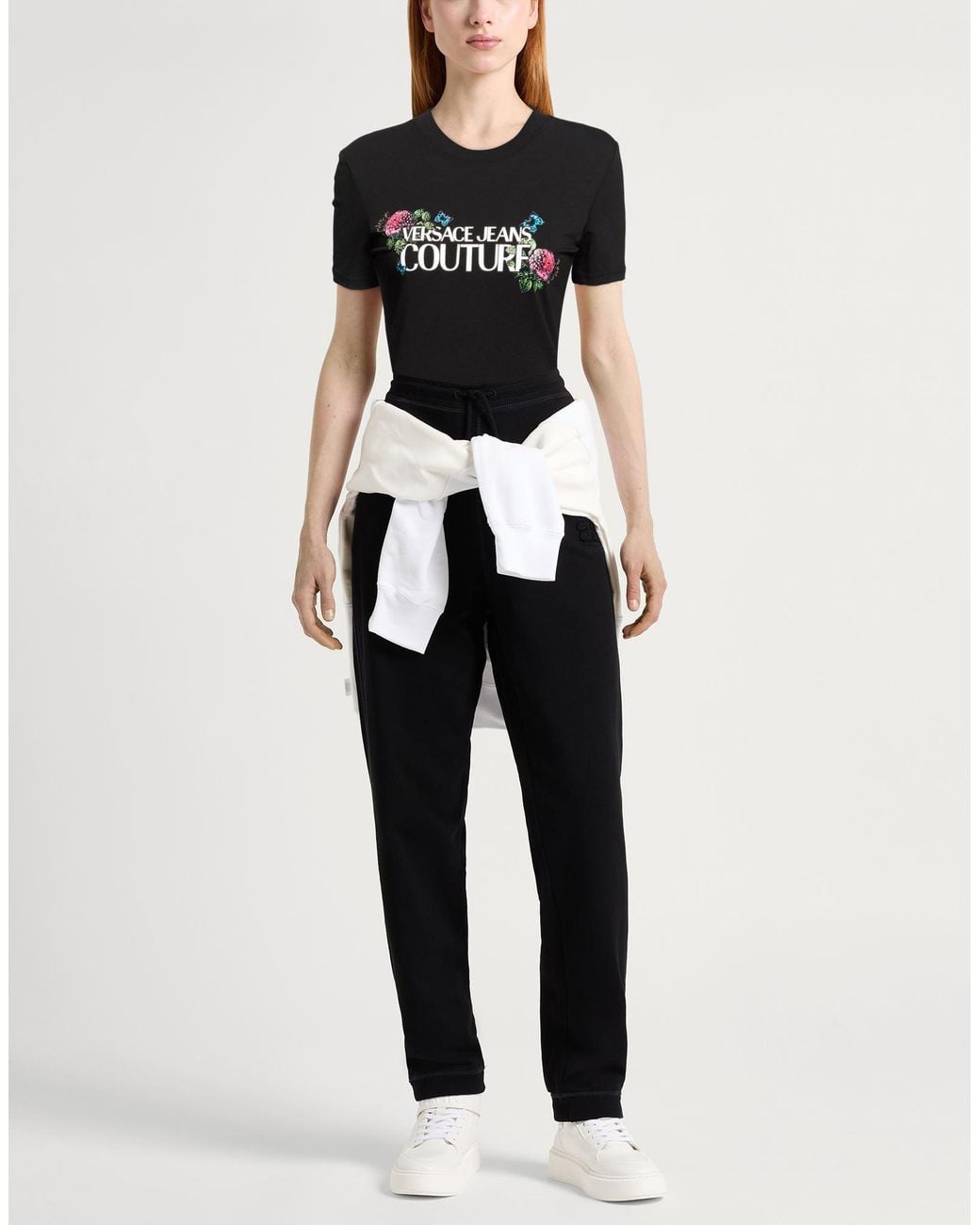 Versace Jeans Couture Black T-Shirt Cotton, Elastane
