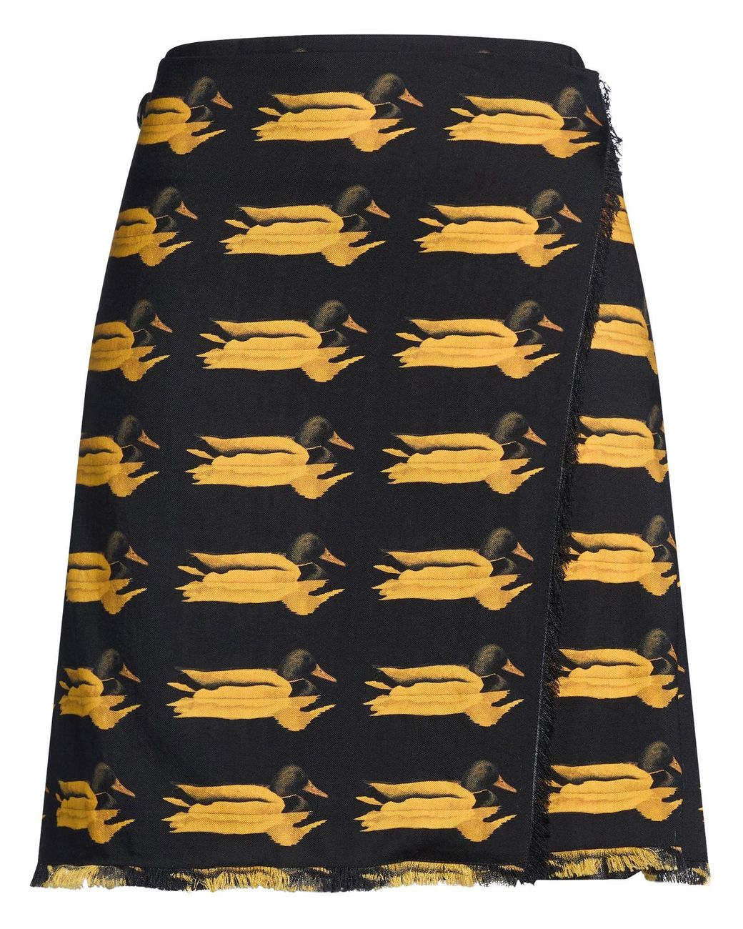 Burberry Black Mini Skirt Wool, Calfskin