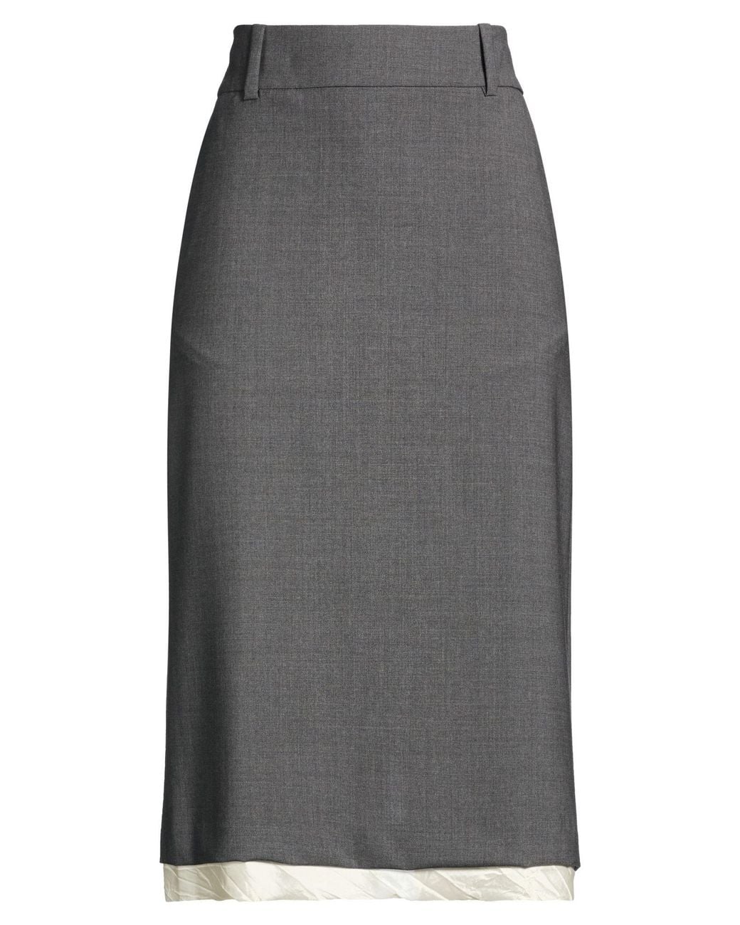 SEVENTY VENEZIA Gray Midi Skirt Virgin Wool, Elastane