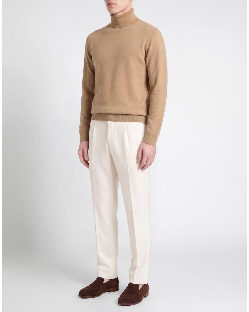Kangra Natural Sand Turtleneck Wool for men