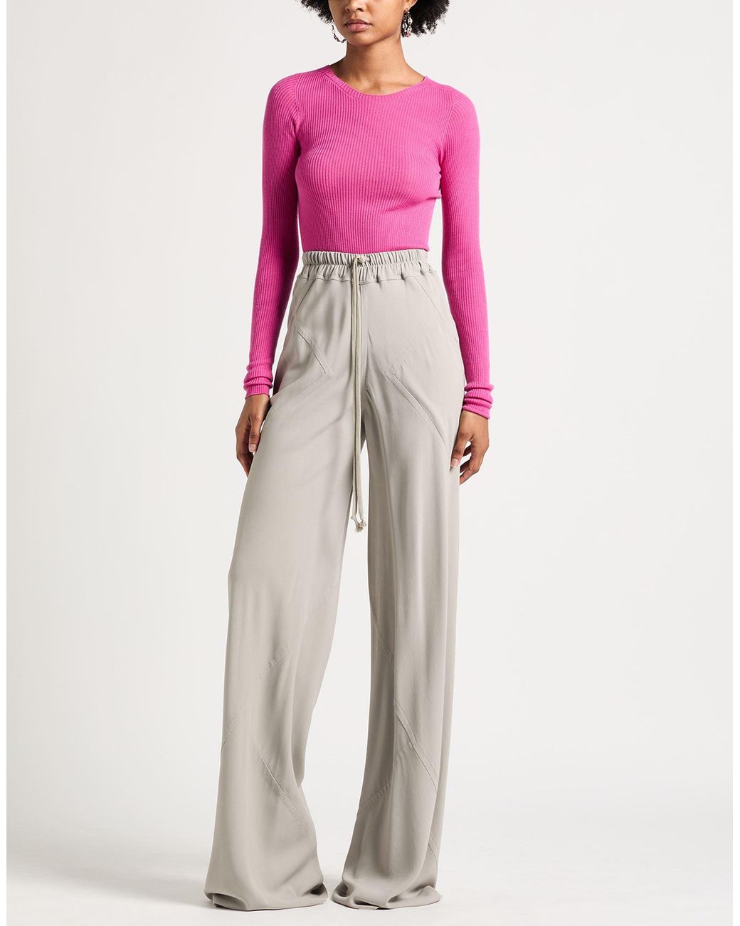 Rick Owens Gray Pants Viscose, Acetate