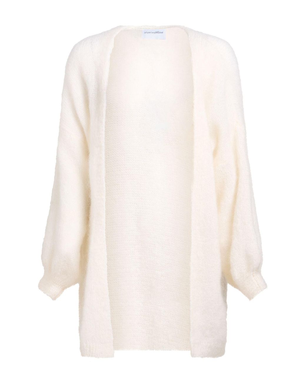 American Dreams White Cardigan Mohair Wool, Polyamide, Wool, Elastane