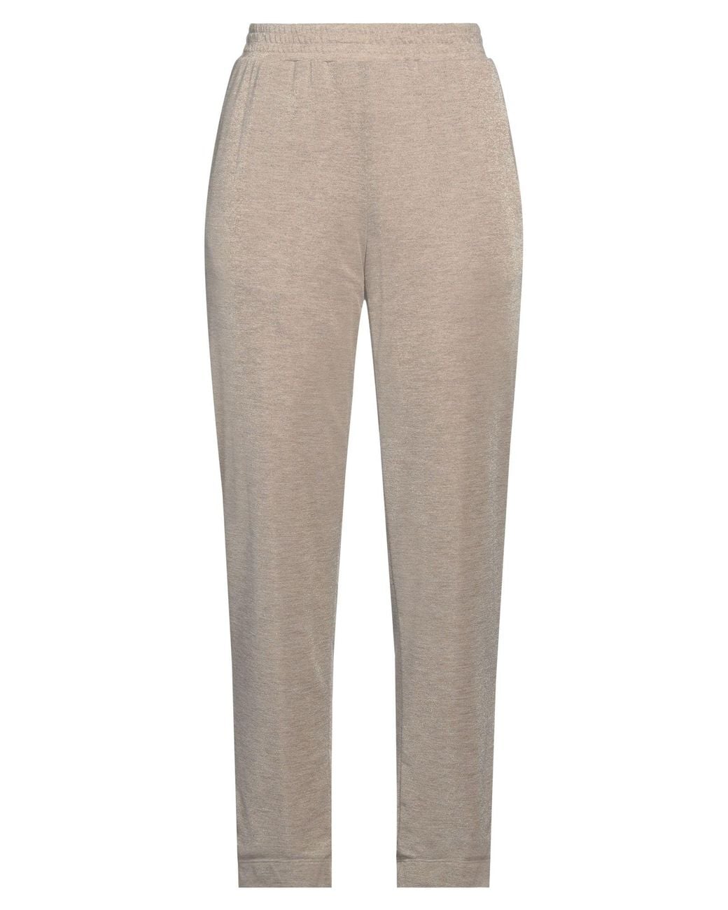 19.70 Nineteen Seventy Natural Pants Polyester, Viscose, Polyamide, Elastane