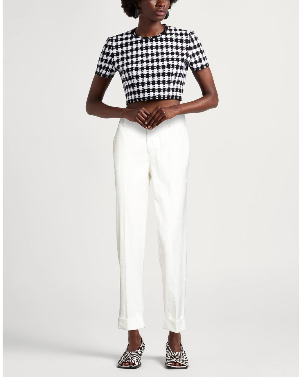 Berwich White Pants Cotton, Viscose, Elastane